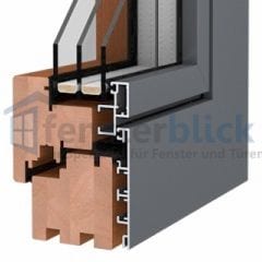 Profilquerschnitt Duoline-68 (Meranti + Alu)