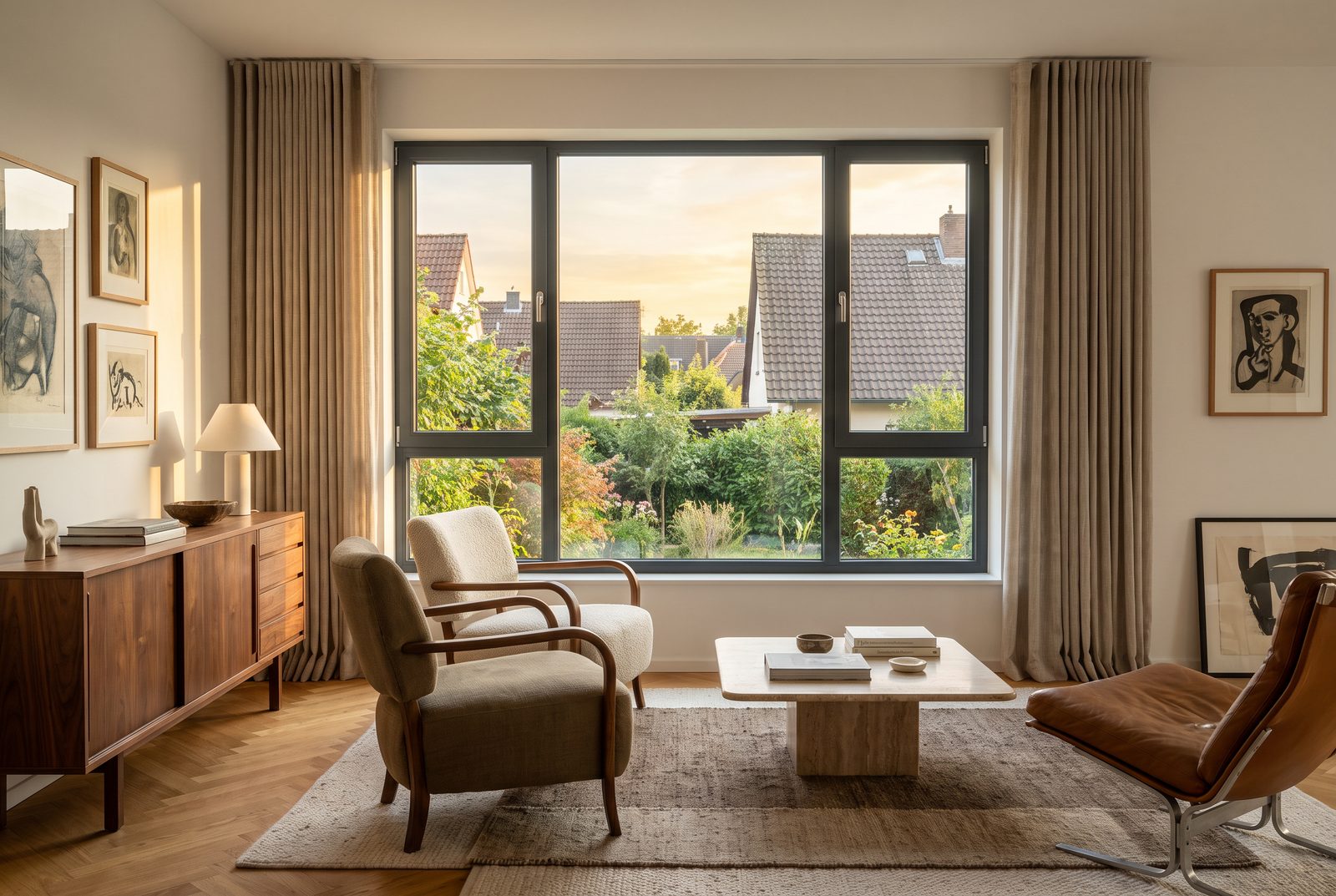 Fenster in Anthrazitgrau an einer typischen Fassade — Wohnbeispiel