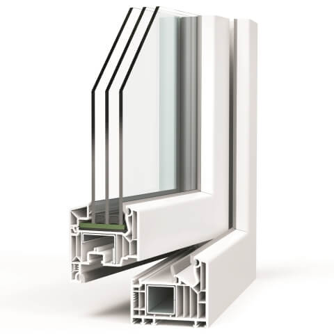 Technischer Profilquerschnitt VEKA Softline 82 MD